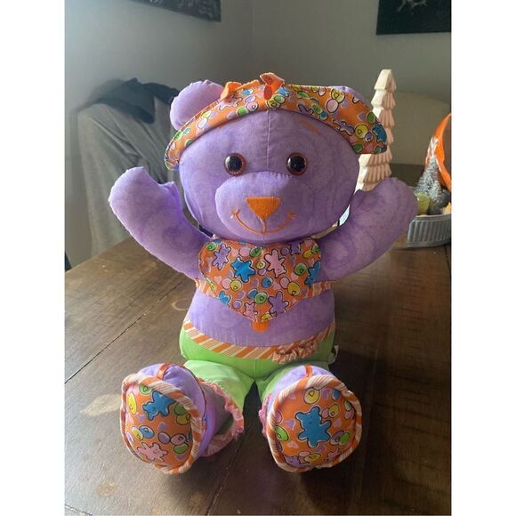Jakks Pacific 16” Purple Doodle Bear 2004 plush - Picture 2 of 8